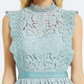 High Round Collar Blank Women Festive Woman Set Tiered Lace Dress